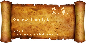 Kurucz Henriett névjegykártya